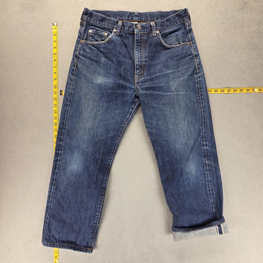 Vintage Levis Jeans Mens Blue Selvedge LVC Zip Fly Whiskers Fits 31x26